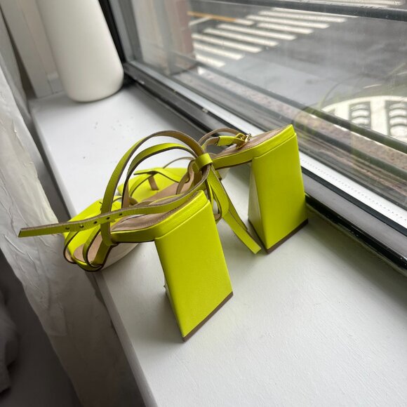 Saks Fifth Avenue Neon Yellow Heels - Picture 8 of 13